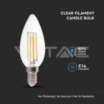 LED Крушка - 6W Filament E14 Кендъл 4000К 130 lm/W