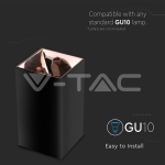 GU10 Корпус Квадрат Черно, Розово Злато