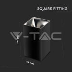 GU10 Корпус Квадрат Черно, Хром