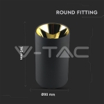 GU10 Корпус Кръг Черно, Златно