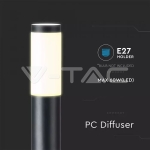 Е27 Градинска Лампа 110cm Неръждавейка Стомана Черен IP44