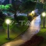 Е27 Градинска Лампа 110cm Неръждавейка Стомана Черен IP44