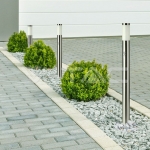 Е27 Градинска Лампа 110cm PIR Сензор Неръждавейка Стомана Сатен Никел IP44