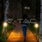 Е27 Градинска Лампа 110cm PIR Сензор Неръждавейка Стомана Сатен Никел IP44