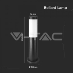 Е27 Градинска Лампа 45cm Неръждавейка Стомана Черен IP44