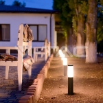 Е27 Градинска Лампа 45cm Неръждавейка Стомана Сив IP44