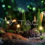 Е27 Градинска Лампа 80cm Неръждавейка Стомана Черен IP44