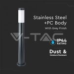 Е27 Градинска Лампа 80cm Неръждавейка Стомана Сив IP44