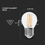 LED Крушка 6W Filament E27 G45 4000К 130lm/W