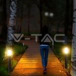 Е27 Градинска Лампа 80СМ PIR Сензор Неръждавейка Сив IP44