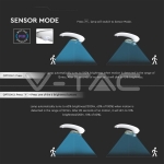 LED Соларно Градинско Тяло 20W PIR Сензор Дистанционно 4000К