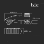 LED Соларно Градинско Тяло 20W PIR Сензор Дистанционно 4000К