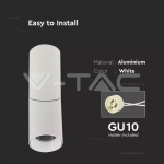 GU10 Отливка Външен Монтаж Подвижна Бяла