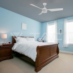 65W LED Тяло/Вентилатор Дистанционно 3 Перки Бял