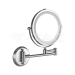 3 LED Огледало за Стена 4 x AA Батерии Тяло Никел