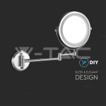 3 LED Огледало за Стена 4 x AA Батерии Тяло Никел