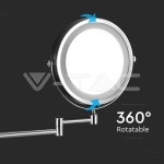 3 LED Огледало за Стена 4 x AA Батерии Тяло Никел