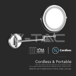 3 LED Огледало за Стена 4 x AA Батерии Тяло Никел