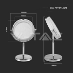 3 LED Огледало Настолно 4 x AA Батерии Тяло Никел