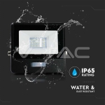 10W LED Прожектор PIR Сензор SAMSUNG Чип Черно Тяло 3000K