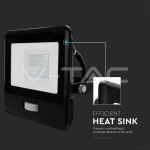 20W LED Прожектор PIR Сензор SAMSUNG Чип Черно Тяло 4000K 1М Кабел