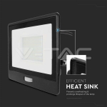 50W LED Прожектор PIR Сензор SAMSUNG Чип Черно Тяло 6400K 1М Кабел