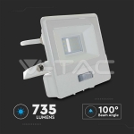 10W LED Прожектор PIR Сензор SAMSUNG Чип Бяло Тяло 6400K 1М Кабел