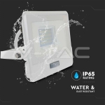 20W LED Прожектор PIR Сензор SAMSUNG Чип Бяло Тяло 4000K 1М Кабел