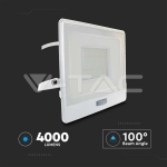 50W LED Прожектор PIR Сензор SAMSUNG Чип Бяло Тяло 6400K 1М Кабел