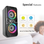 2x10W Презаредима Тон Колона USB TFSlot RGB 2x4 inch