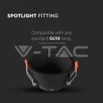 GU10 Корпус Кръг Черен