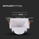 GU10 Корпус Квадрат Бял