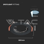 GU10 Корпус Кръг Черен