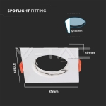 GU10 Корпус Квадрат Бял