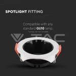 GU10 Корпус Кръг Бяла Рамка с Черен Рефлектор