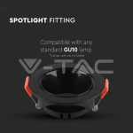 GU10 Корпус Кръг Черна Рамка с Черен Рефлектор