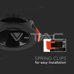 GU10 Корпус Кръг Черна Рамка с Черен Рефлектор