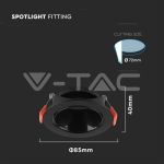 GU10 Корпус Кръг Черна Рамка с Черен Рефлектор