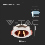 GU10 Корпус Кръг Бяла Рамка с Розово Злато Рефлектор