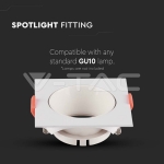 GU10 Корпус Квадрат Бяла Рамка с Бял Рефлектор