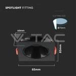 GU10 Корпус Квадрат Черна Рамка с Черен Рефлектор