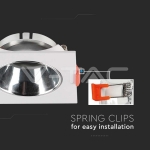 GU10 Корпус Квадрат Бяла Рамка с Хром Рефлектор