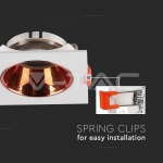 GU10 Корпус Квадрат Бяла Рамка с Розово Злато Рефлектор