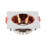 GU10 Корпус Квадрат Бяла Рамка с Розово Злато Рефлектор