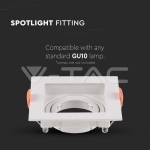 GU10 Корпус Квадрат Бял