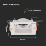 GU10 Корпус Квадрат Бял