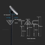 3W LED Соларно Градински Тяло Черно Бяло Тяло 4000K 2бр.