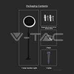 3W LED Соларно Градински Тяло Черно Бяло Тяло 3000K 2бр.