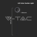 8W LED Соларно Градински Тяло Черно Бяло Тяло 4000K