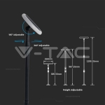 8W LED Соларно Градински Тяло Черно Бяло Тяло 3000K